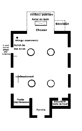  Plan de l'église du XVIII siècle